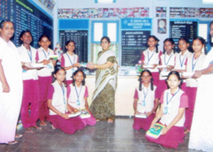 Free Notebooks Given By RCT Students At School With Their Head Misters And Class Teachers. The Students From Class X & XI Standard.